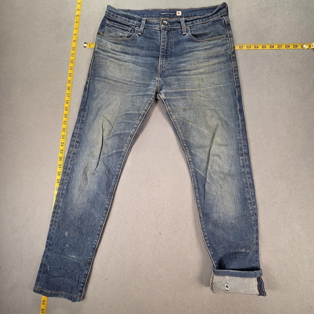 Levis 512 Jeans Mens Selvedge Blue Slim Taper Japan Whisker Honeycomb Fits 33x29